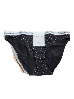 NWT | Calvin Klein Women's Carousel 3-Pack Cotton Stretch Bikini Panties | Mediu